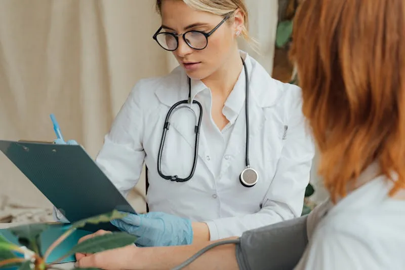 Patient in consultation with a female doctor in a surgery