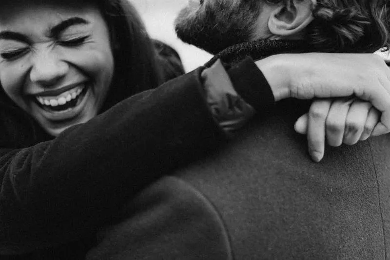 Tender sensual gesture between partners