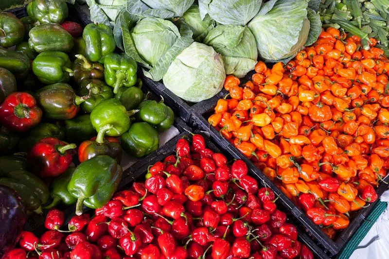 Chef selecting fresh produce at a market