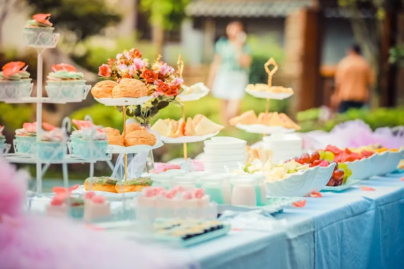 Elegantly dressed wedding table with fine dining