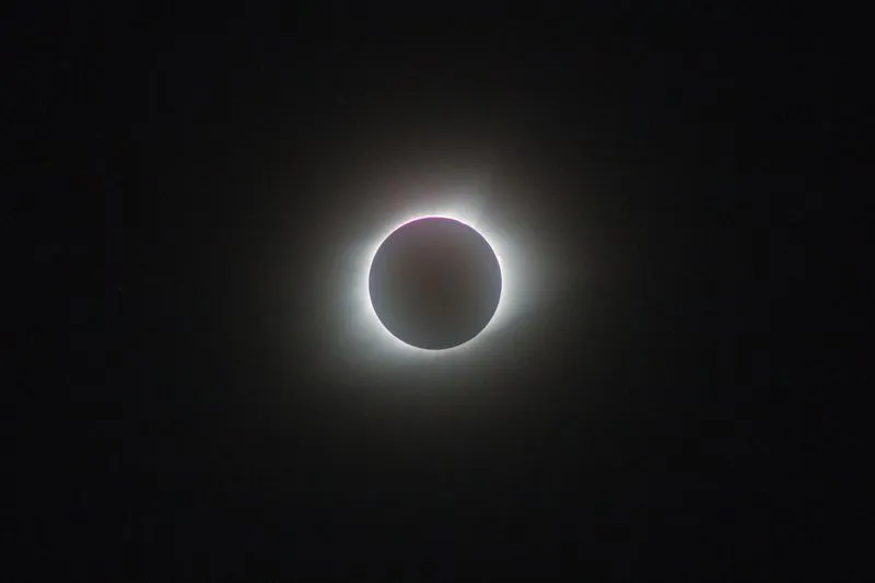 Total solar eclipse: the Moon blocks the Sun, leaving only its corona visible