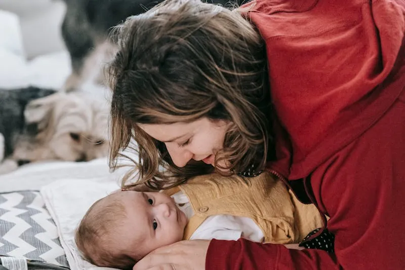 Healing caesarean scar on lower abdomen