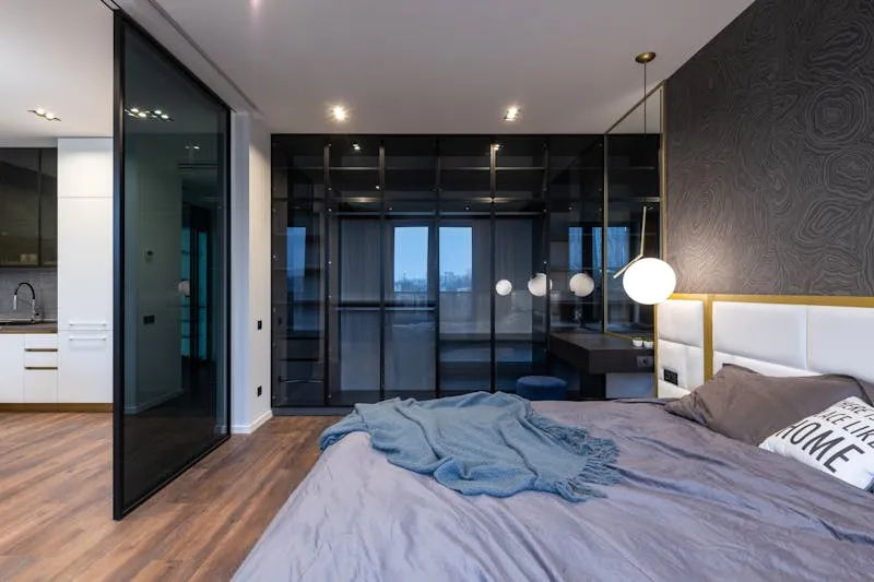 Natural raw materials wood stone and linen details in an interior